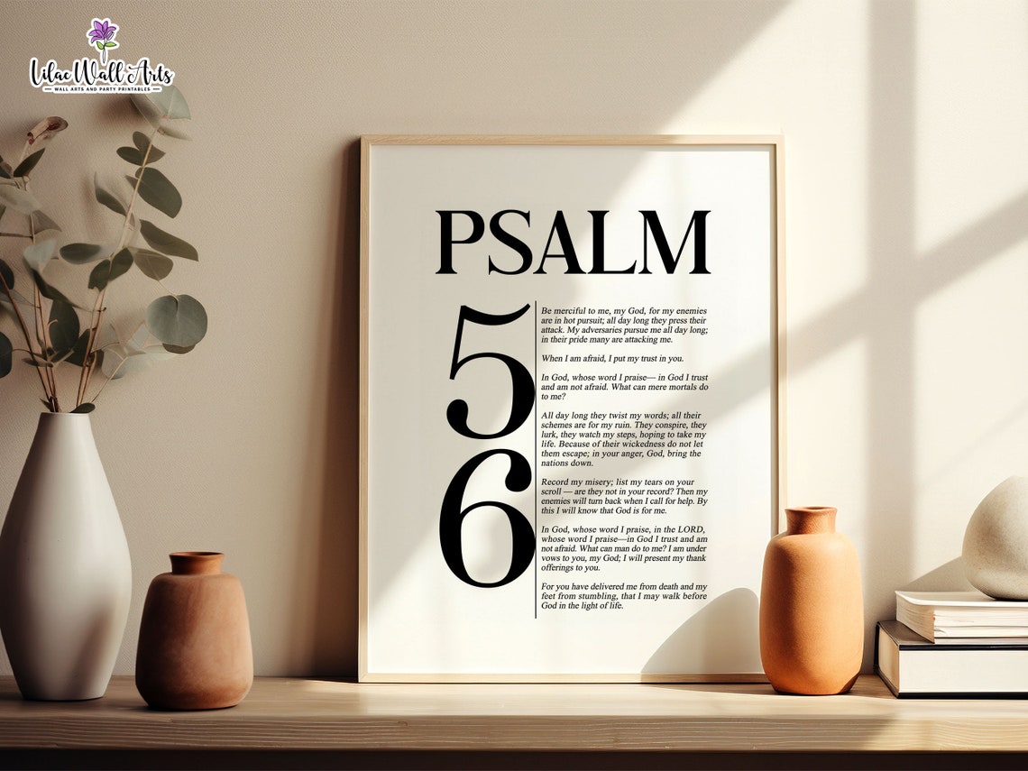 Psalm 56 When I Am Afraid Modern Typographic Bible Verse Art Print - Image 6