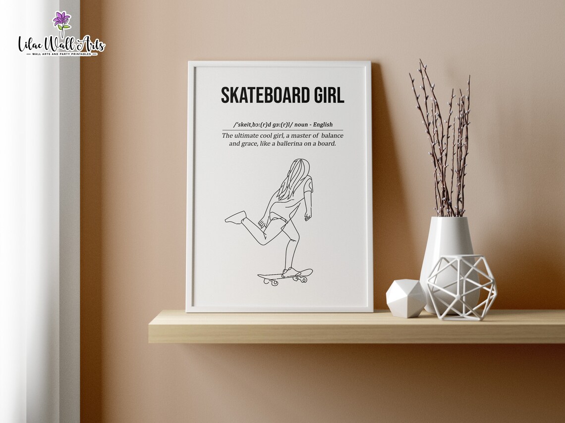 Skateboard Girl Definition Art Print, Teen Decor - Image 5