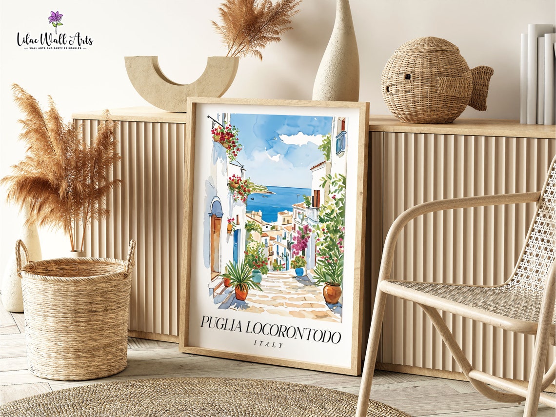 Apulia Italy Prints Sicily Italy Painting Italy Gift Italy Wall Art Travel Poster Sicily Art Travel Lovers Italian Poster Italian Village - Image 5