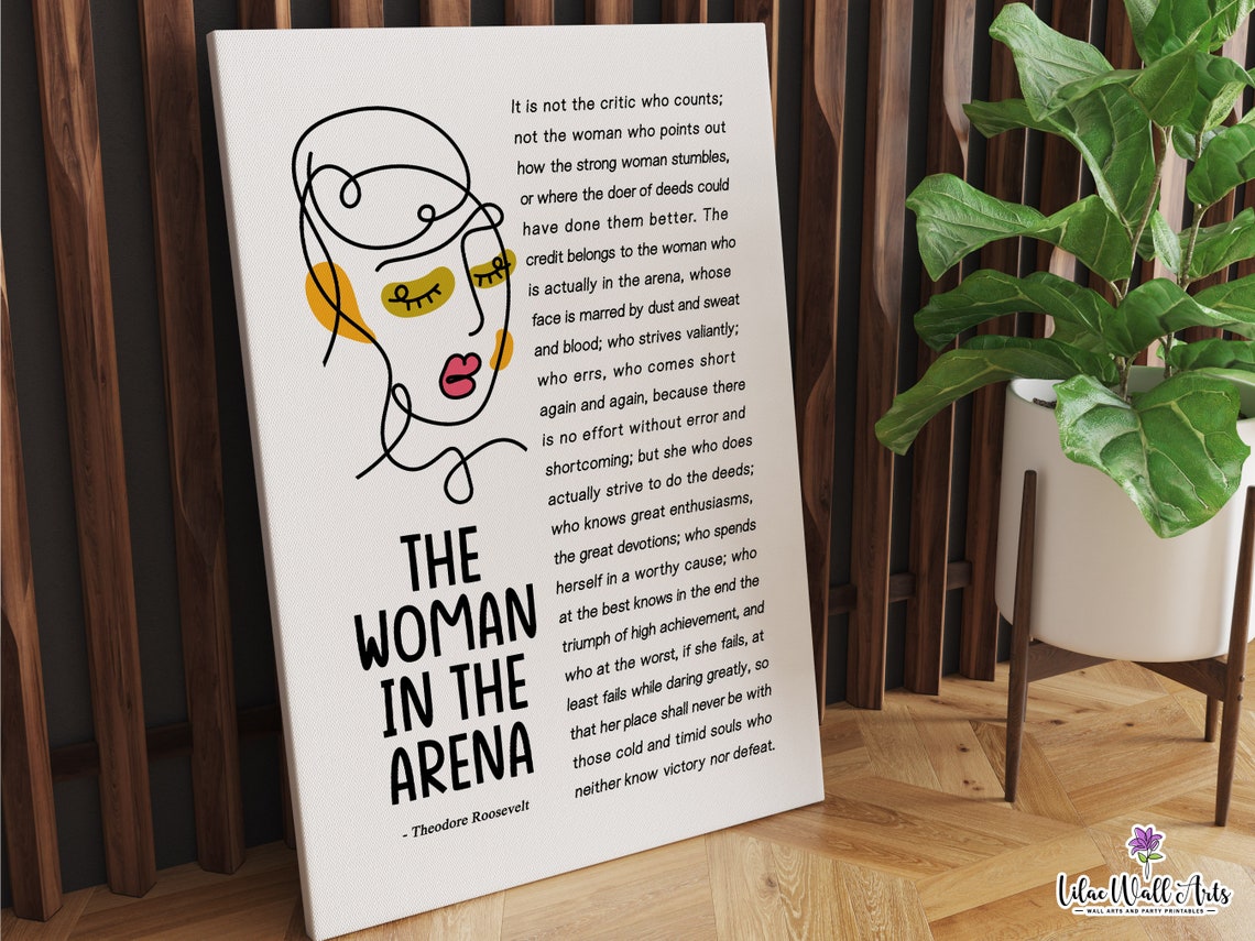 The Woman in the Arena Theodore Roosevelt Empowering Quote Poster - Image 5