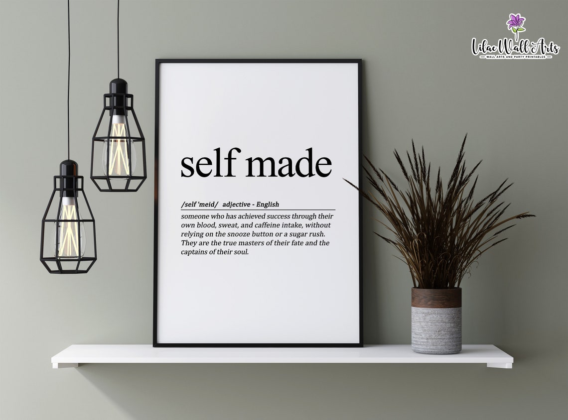 Self Made Definition Dictionary Style Entrepreneur Hustle Poster - Image 2