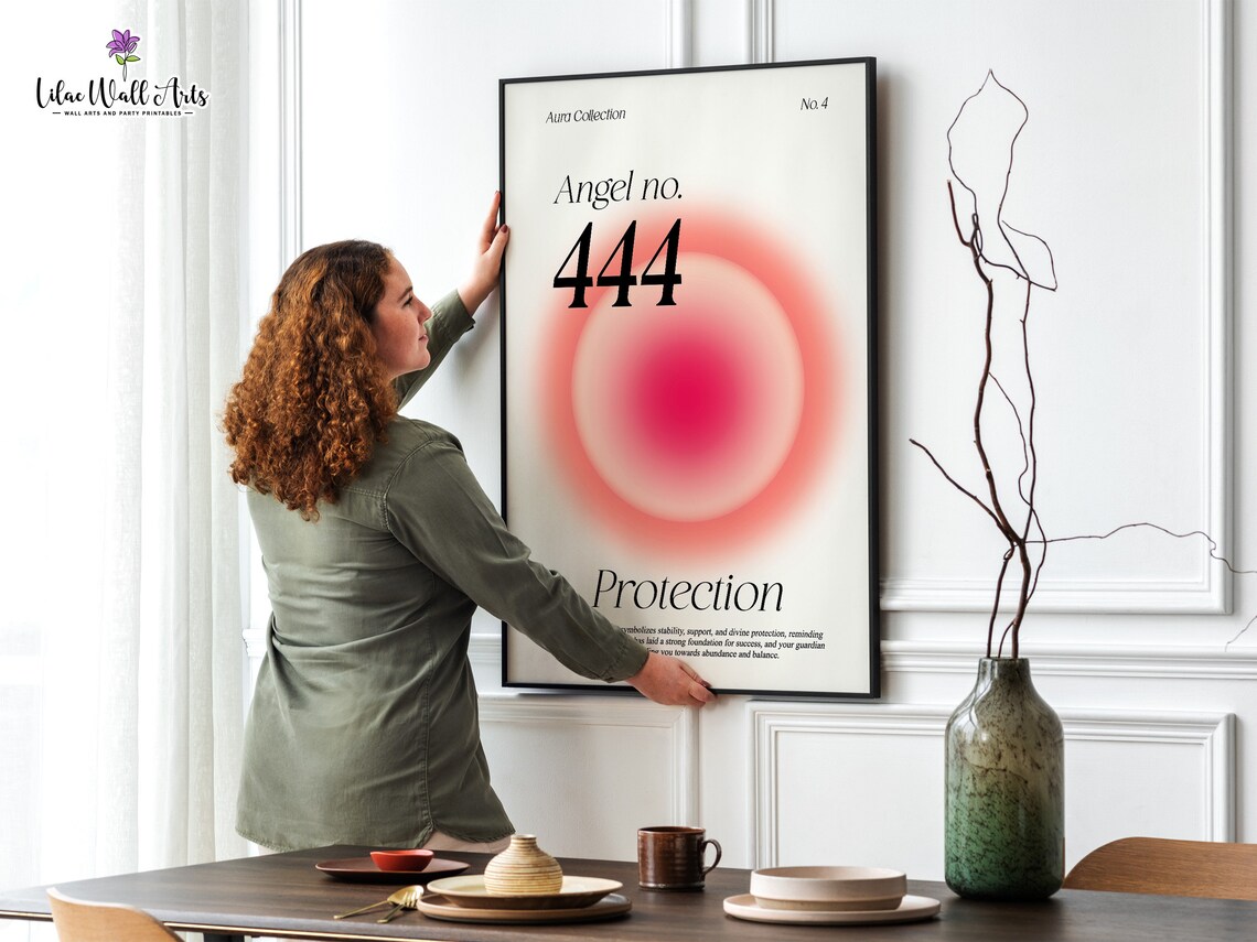 444 Angel Numbers Numerology Art Print, Protection - Image 3