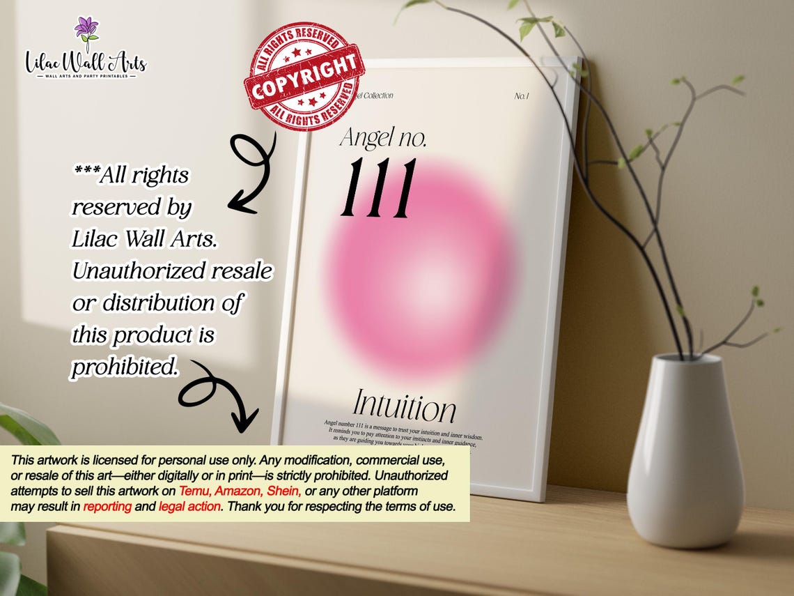Angel Number 111 Intuition Rose Aura Trust Your Path Quote Poster - Image 4