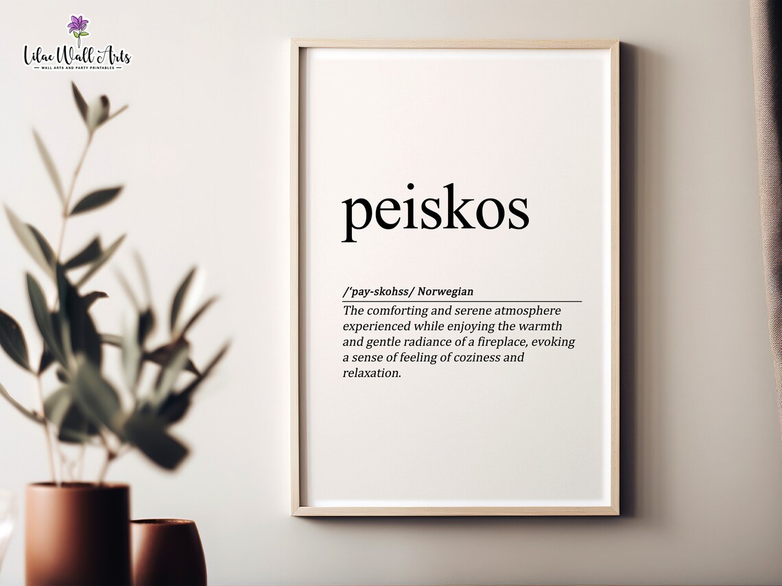 Peiskos Definition Print Hygge Iceland Nordic Wall Art Norwegian Gifts Norwegian Art Norway Print Norway Art Finnish Norwegian Print - Image 5