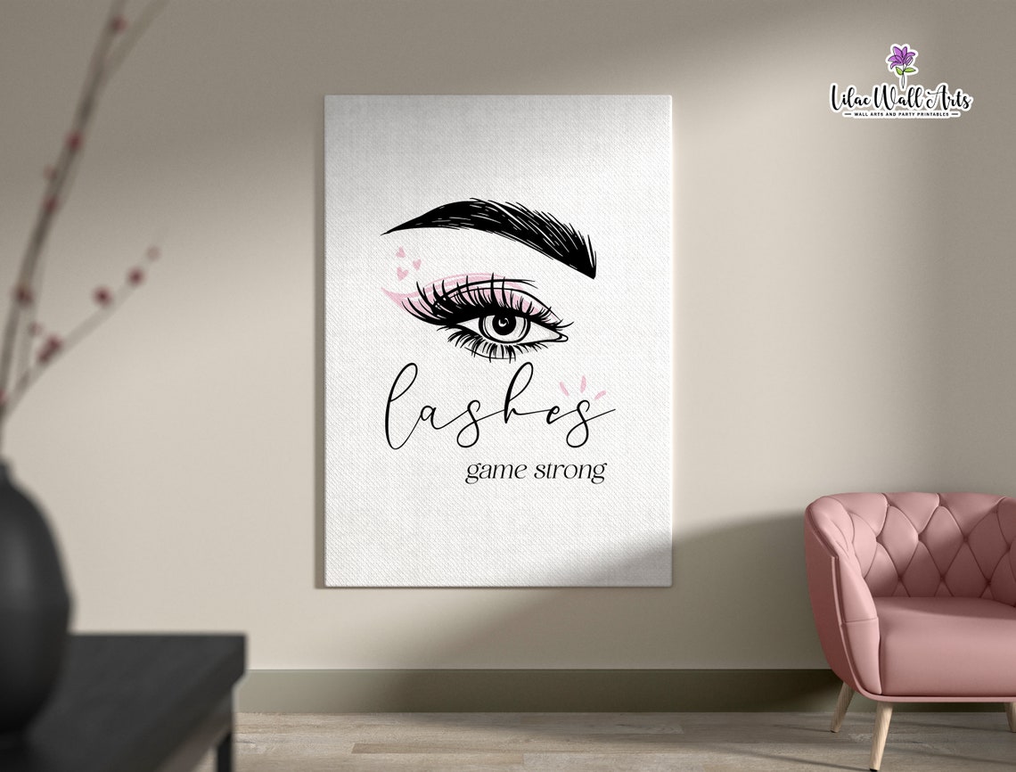 Lashes Game Strong Eyelash Beauty Salon Quote Lash Tech Poster - Image 6