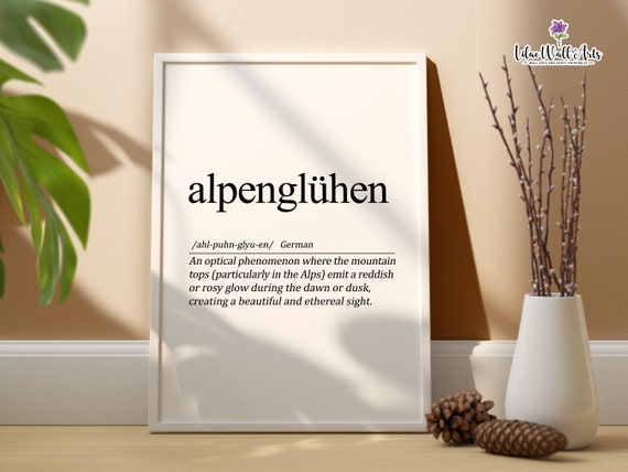 Alpenglhen German Gifts Deutschland Germany Sunset Poster Sunrise Poster French Poster Deutsch Poster Dutch Print German Art Print