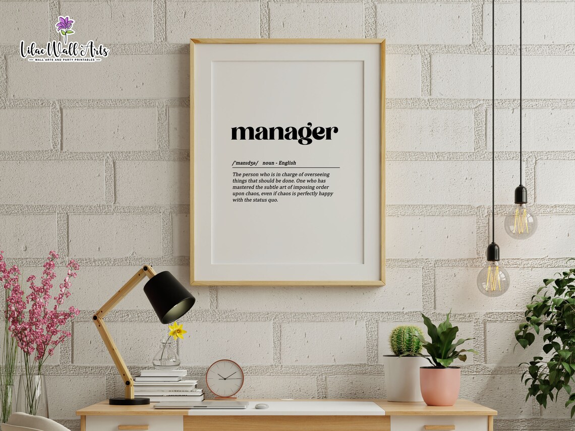 Manager Definition Art Print, Office Desk Decor - Image 3