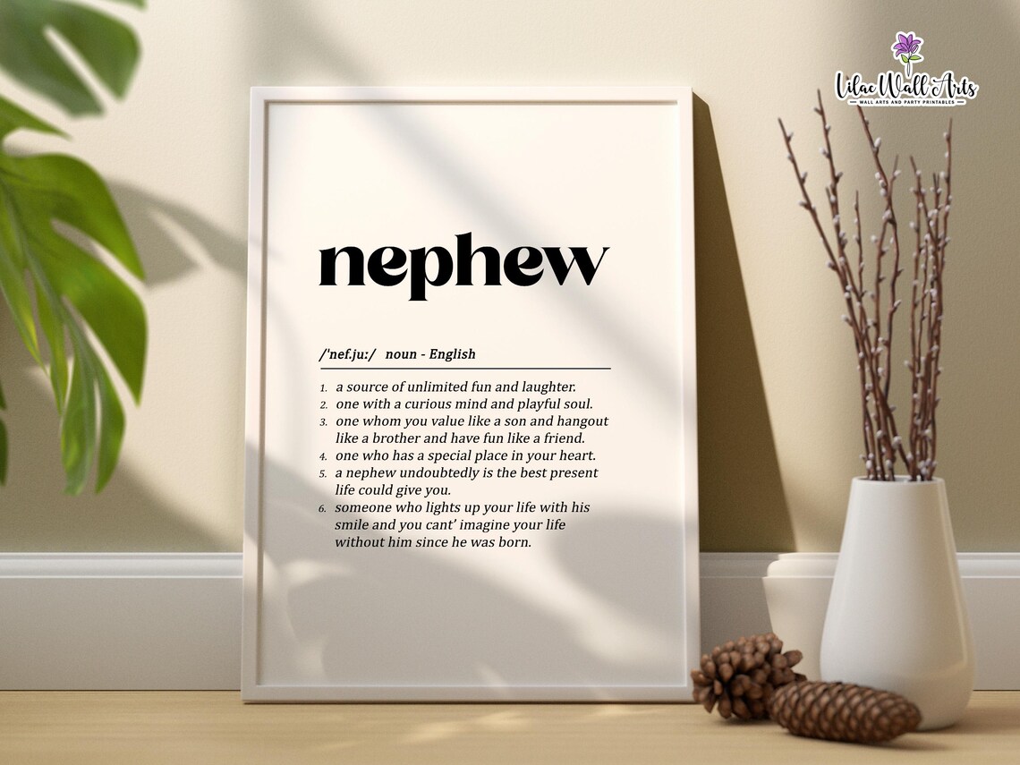 Nephew Definition Art Print, Funny Family Gift - Image 4