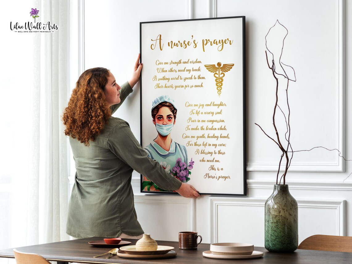 Registered Nurse Prayer, Nurse Office Decor Art Print - Image 3