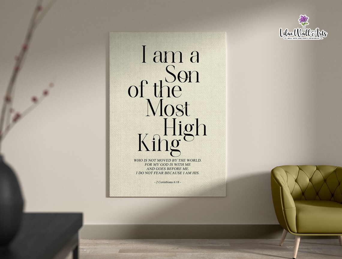 2 Corinthians 6:18 Scripture Nursery Art Print - Image 4