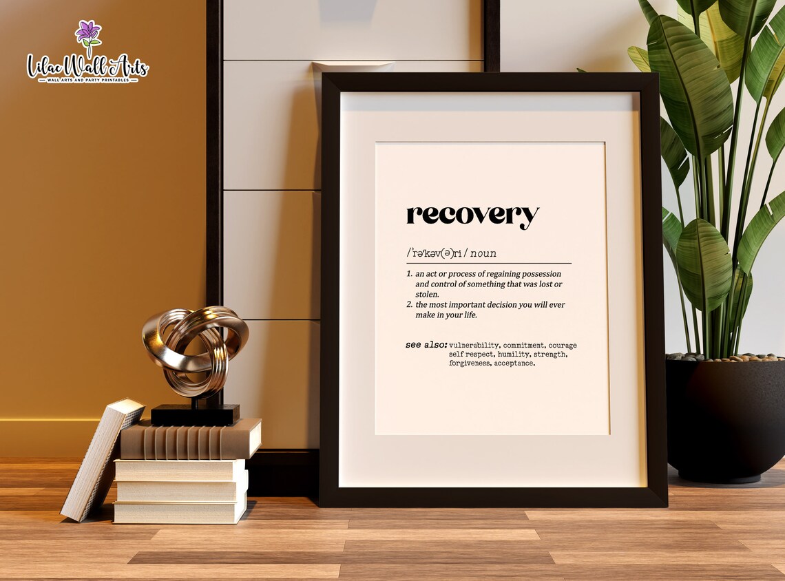 Recovery Definition Minimalist Dictionary Art Print - Image 5