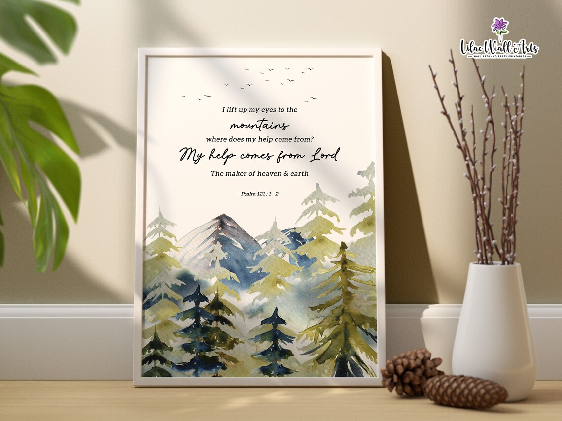 Psalm 121 Print, Christian Scripture Wall Art - Image 5