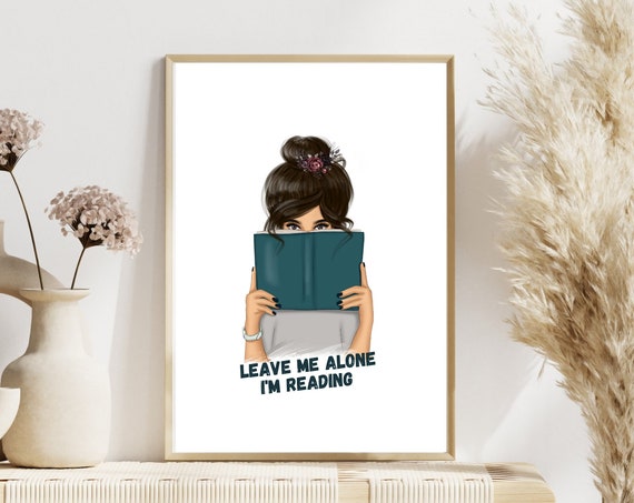 Book Lover Print Gift For Avid Reader Book Worm Reading Quote Librarian Or Teacher Gift Book Wall Art Girl Reading Book Print