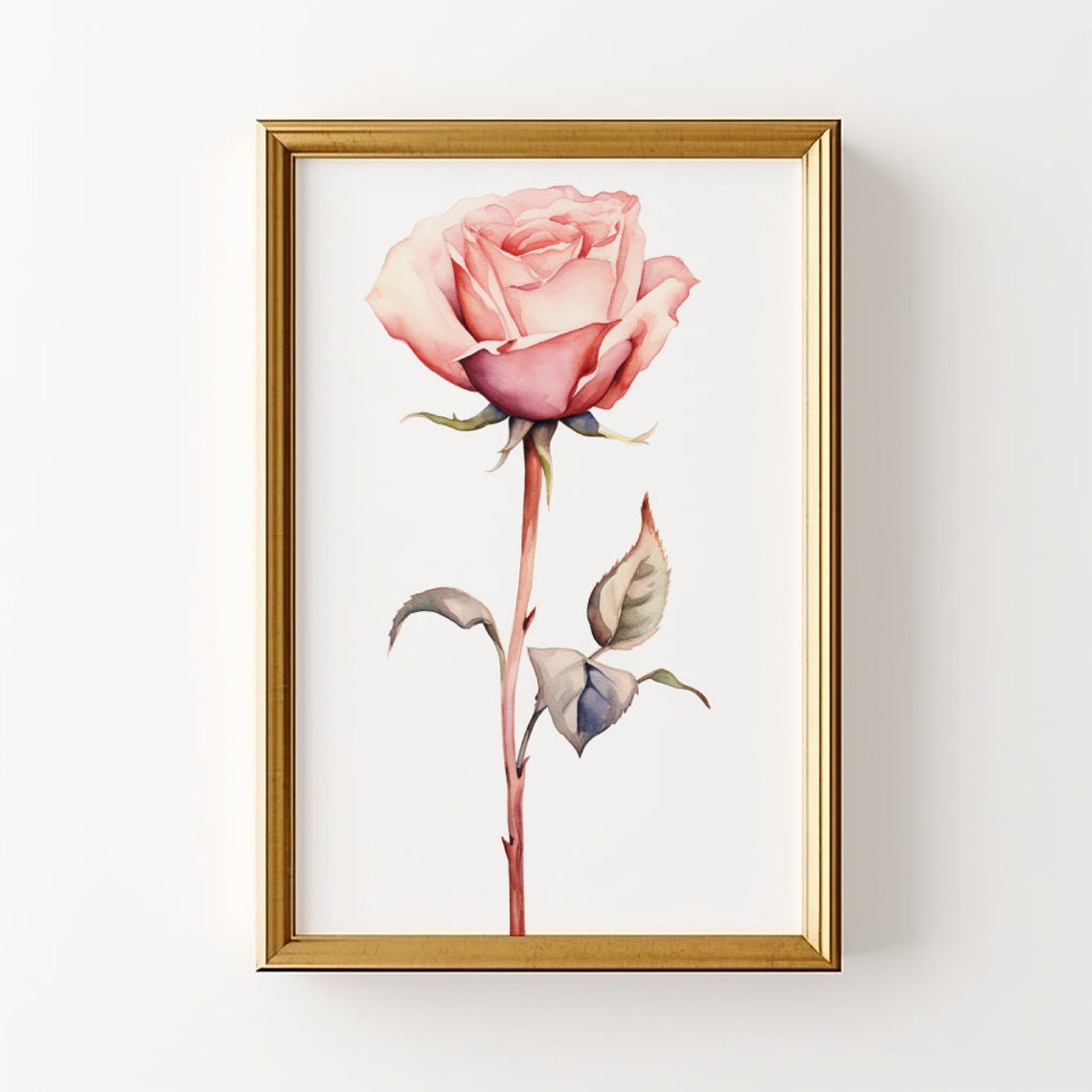 Rose Watercolor Wall Art Watercolor Rose Pink Rose Watercolor Pink Rose Painting Floral Watercolor Rose Wall Art Blush Pink - Image 4