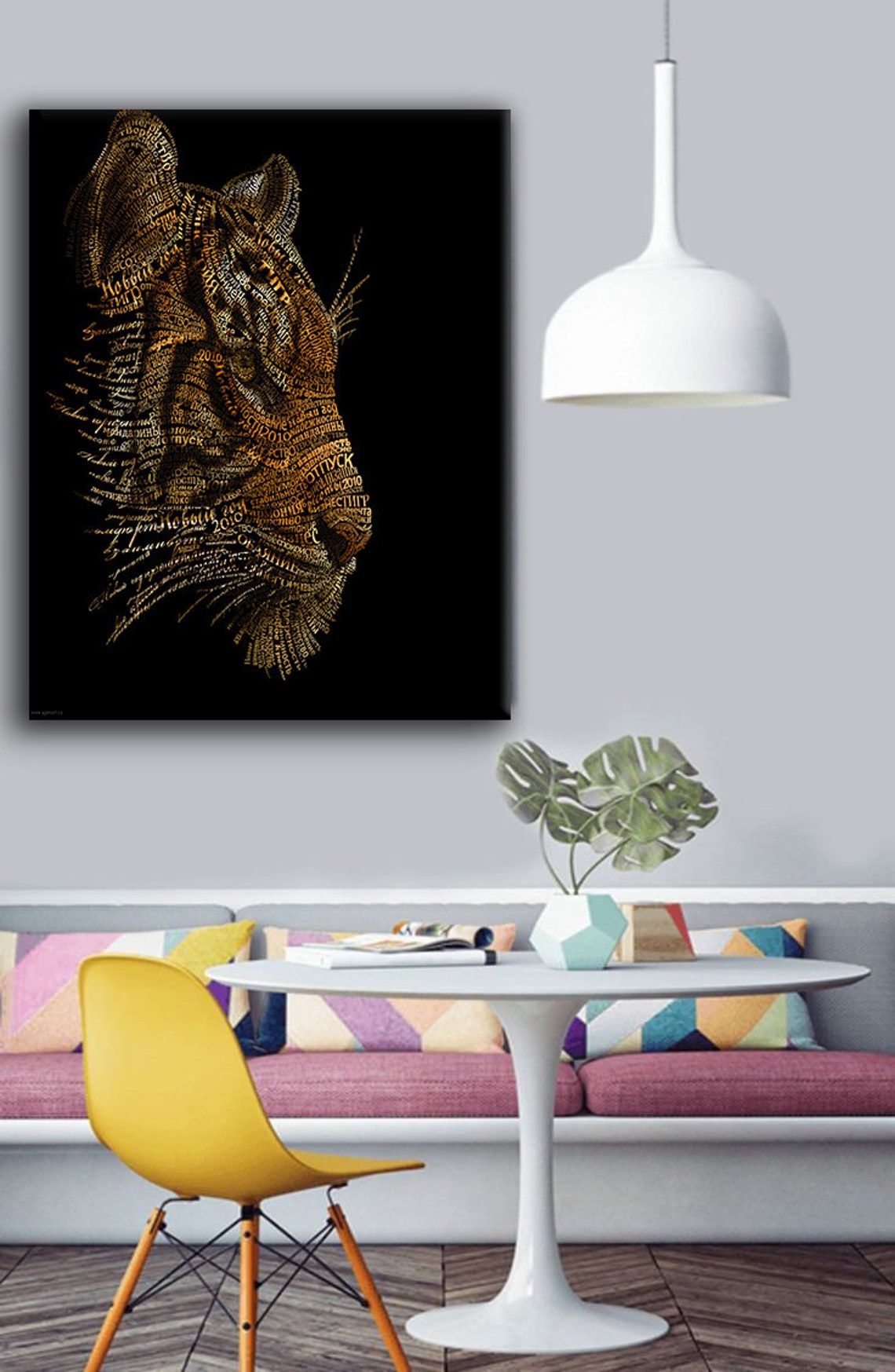 Lion Head Gold Calligraphy Text Typography Black Wall Art Poster - Image 3