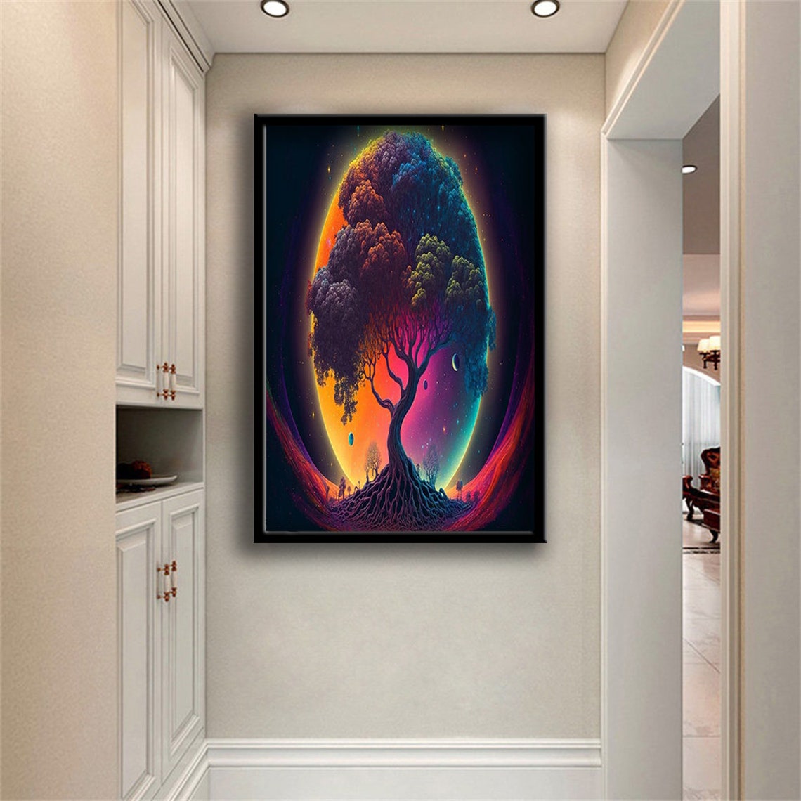 Cosmic Tree Of Life Rainbow Planet Psychedelic Galaxy Art Poster - Image 3