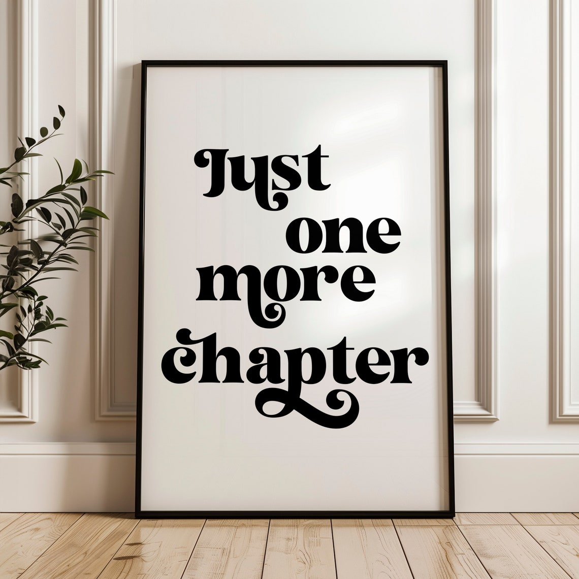 Just One More Chapter Retro Typography Book Lover Reading Poster