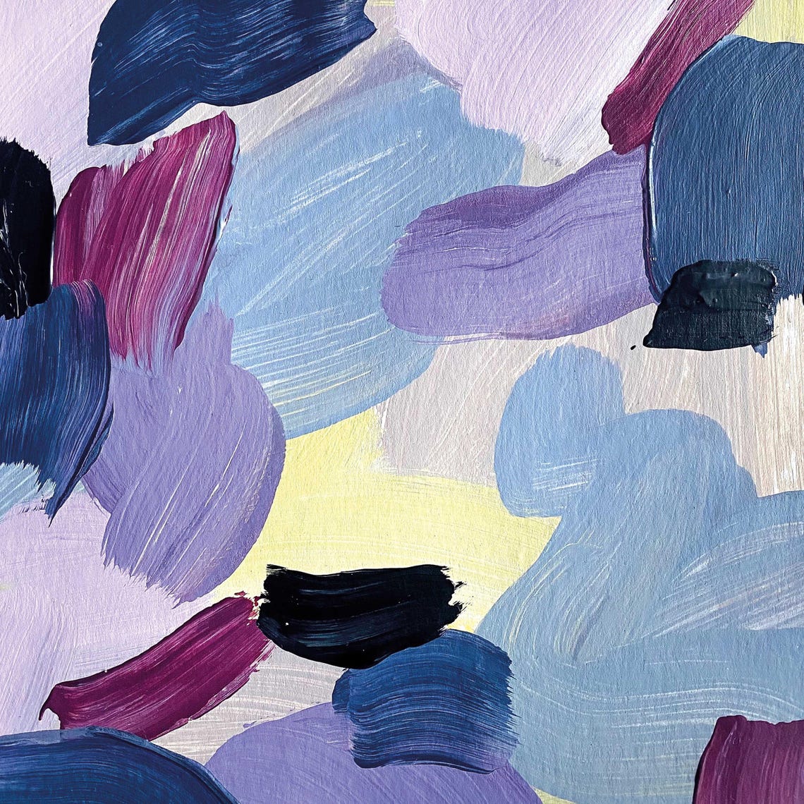 Original Abstract Picture Painting Hand Painted Living Room Modern Art Acrylic Painting Colorful Murals Colorful Art Purple Blue Yellow - Image 5