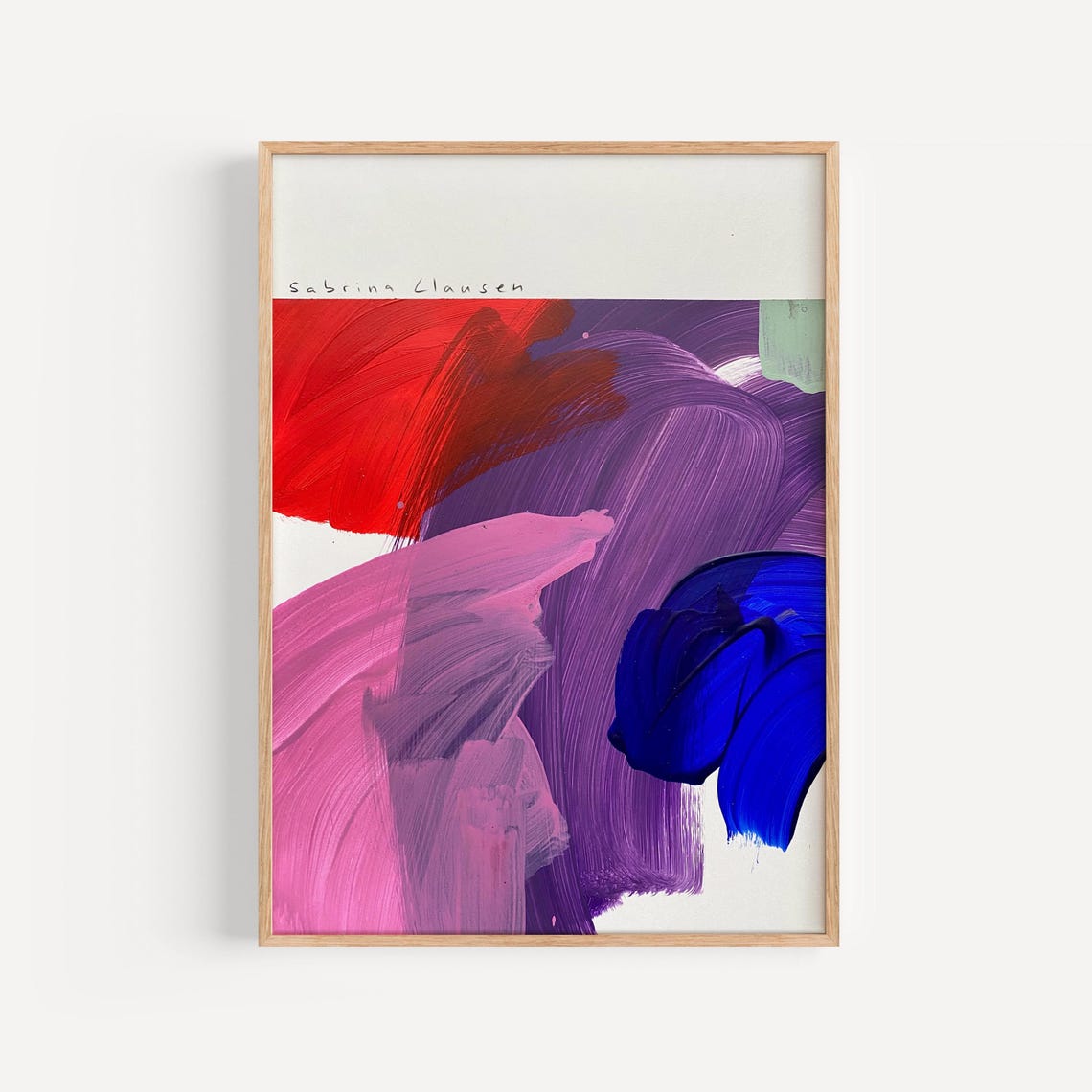 Sabrina Clausen Red Purple Pink Blue Abstract Brushstroke Wall Art