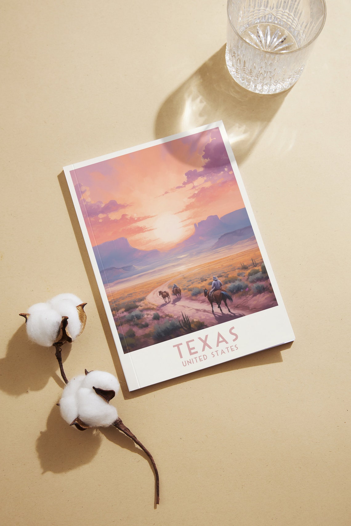 Texas Sunset Cowboys on Horseback Desert Trail Travel Poster - Image 4
