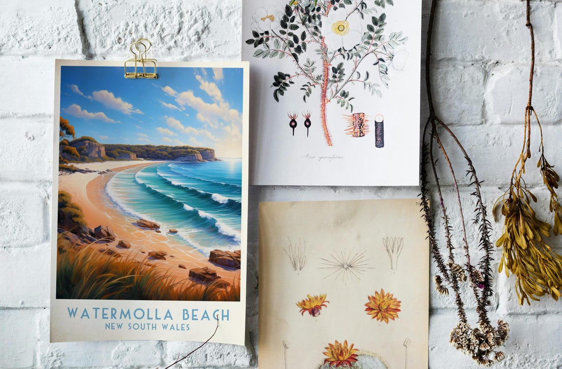 Watermolla Beach Turquoise Surf Waves New South Wales Travel Poster - Image 3