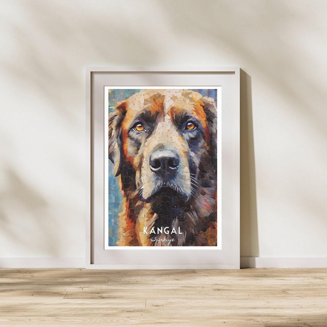 Kangal Dog Mosaic Portrait Warm Earth Tones Breed Art Wall Art - Image 3