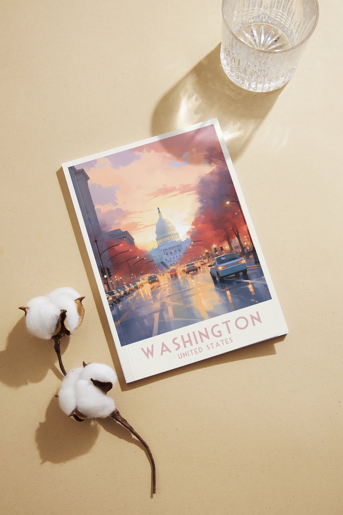 Washington United States Capitol Avenue Sunset Travel Poster - Image 2