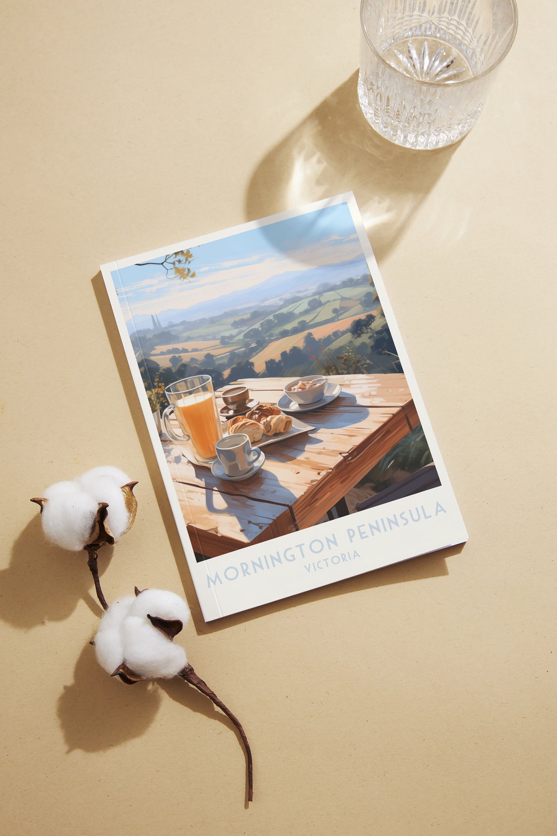 Mornington Peninsula Poster with Breakfast Spread Overlooking Hills - Image 2