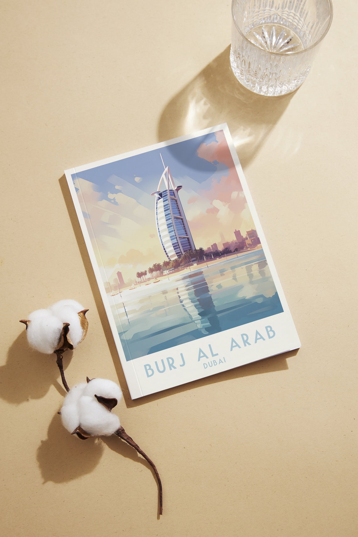 Burj Al Arab Dubai Sail Hotel Beach Sunrise Turquoise Travel Poster - Image 2
