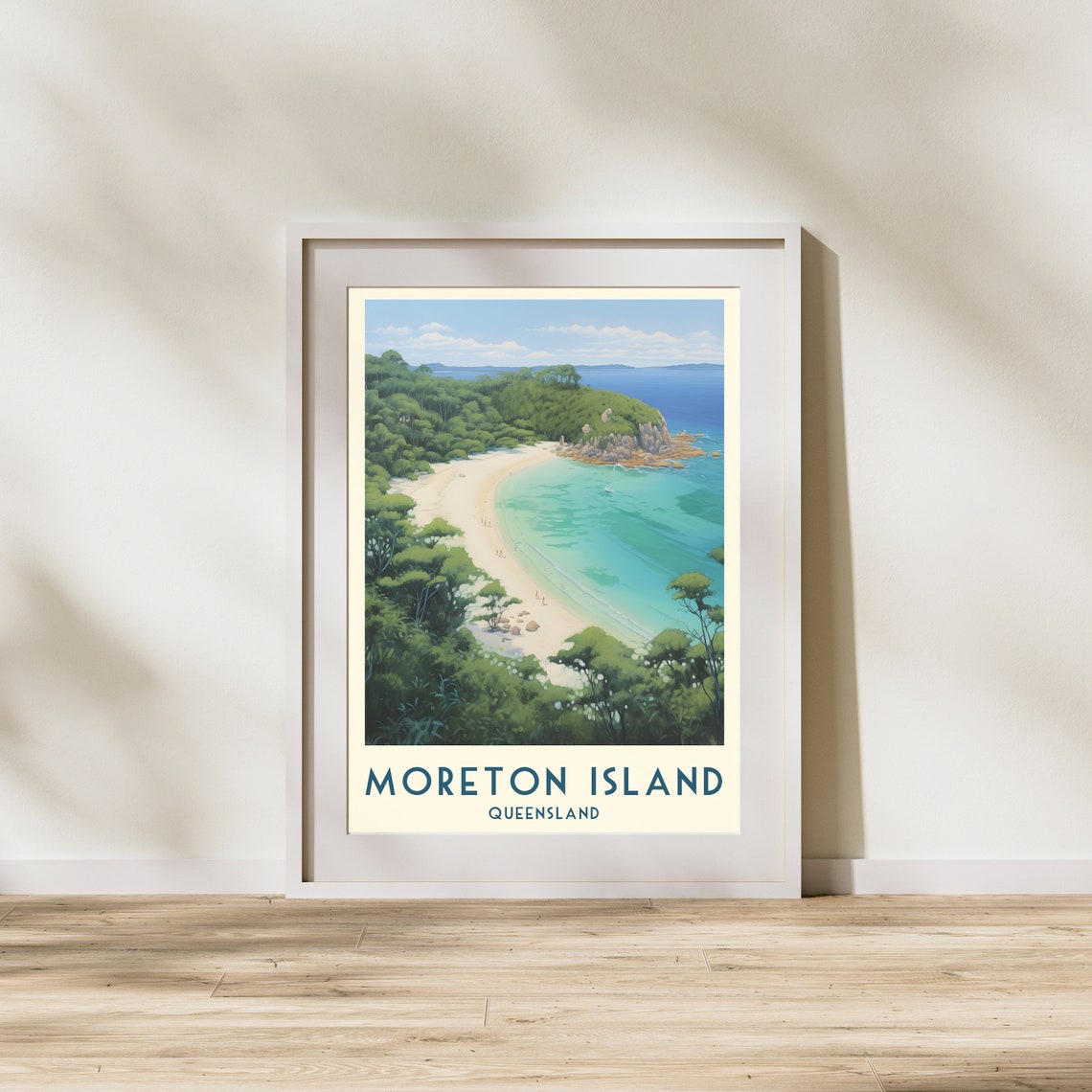 Moreton Island Queensland Turquoise Beach Cove Travel Poster - Image 2