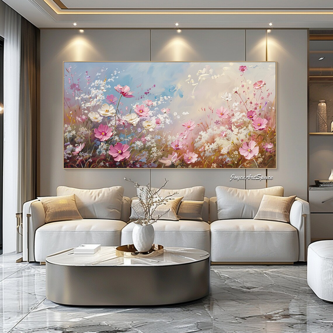 Abstract Floral Oil Painting, Textured Wall Art Print - Image 2