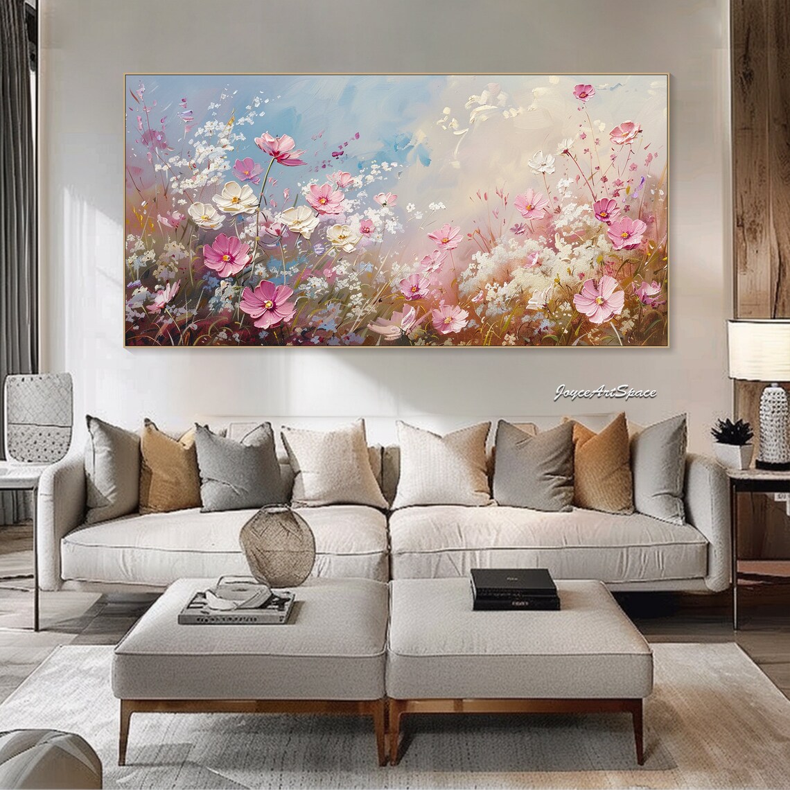 Abstract Floral Oil Painting, Textured Wall Art Print - Image 3