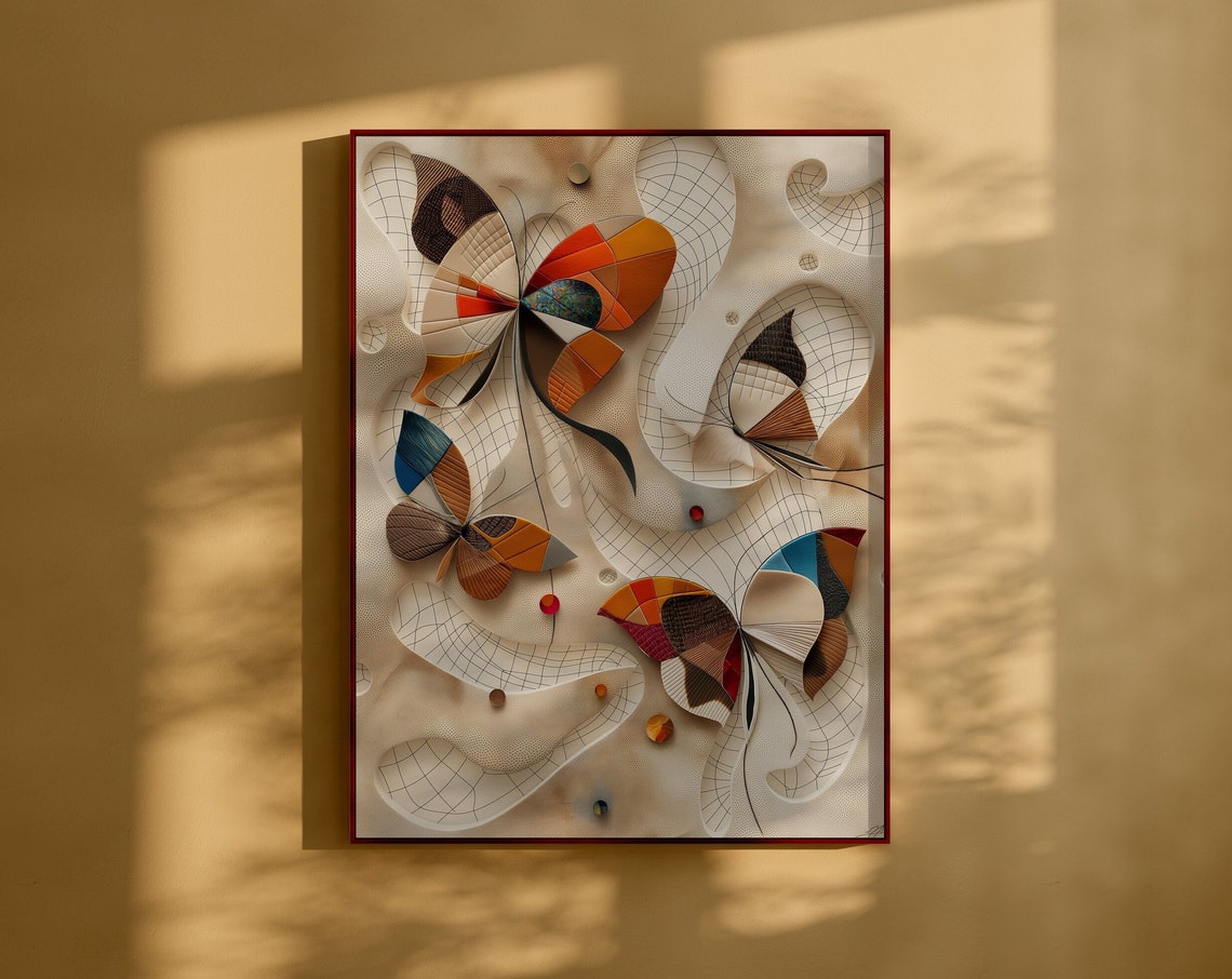 Abstract Butterfly Wall Painting Arts Modern Wall Decor Art Prints Instant Wall Art