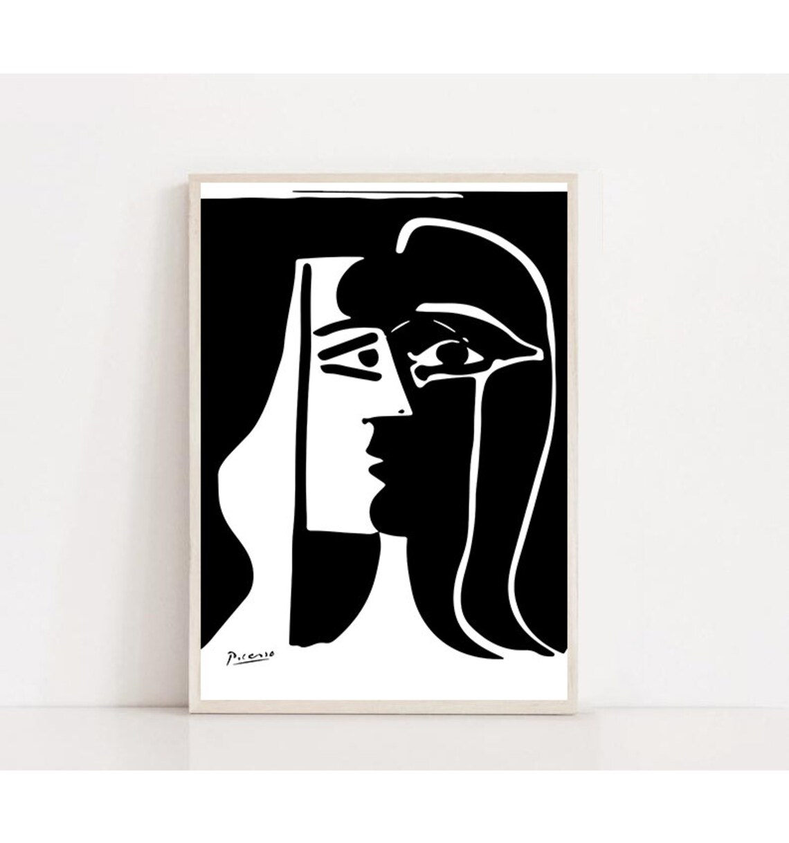 Picasso Black White Abstract Woman Portrait Modern Art Poster - Image 2