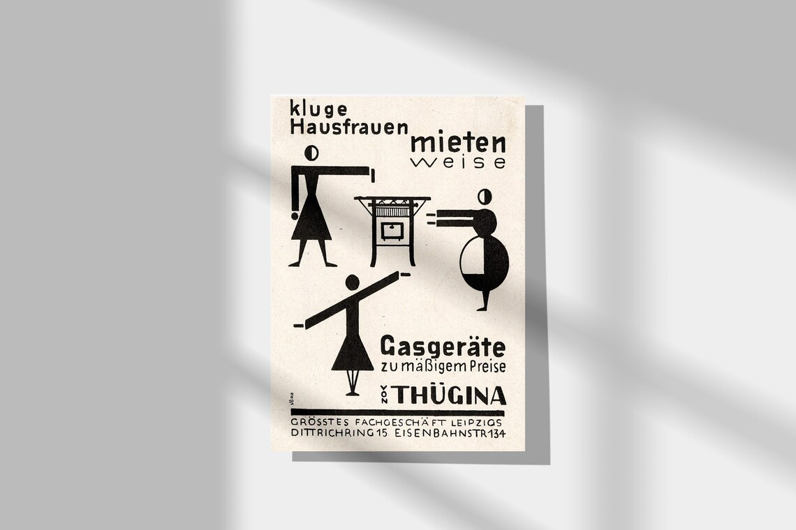 Thugina Leipzig Gas Appliances Vintage German Advertising Poster - Image 2