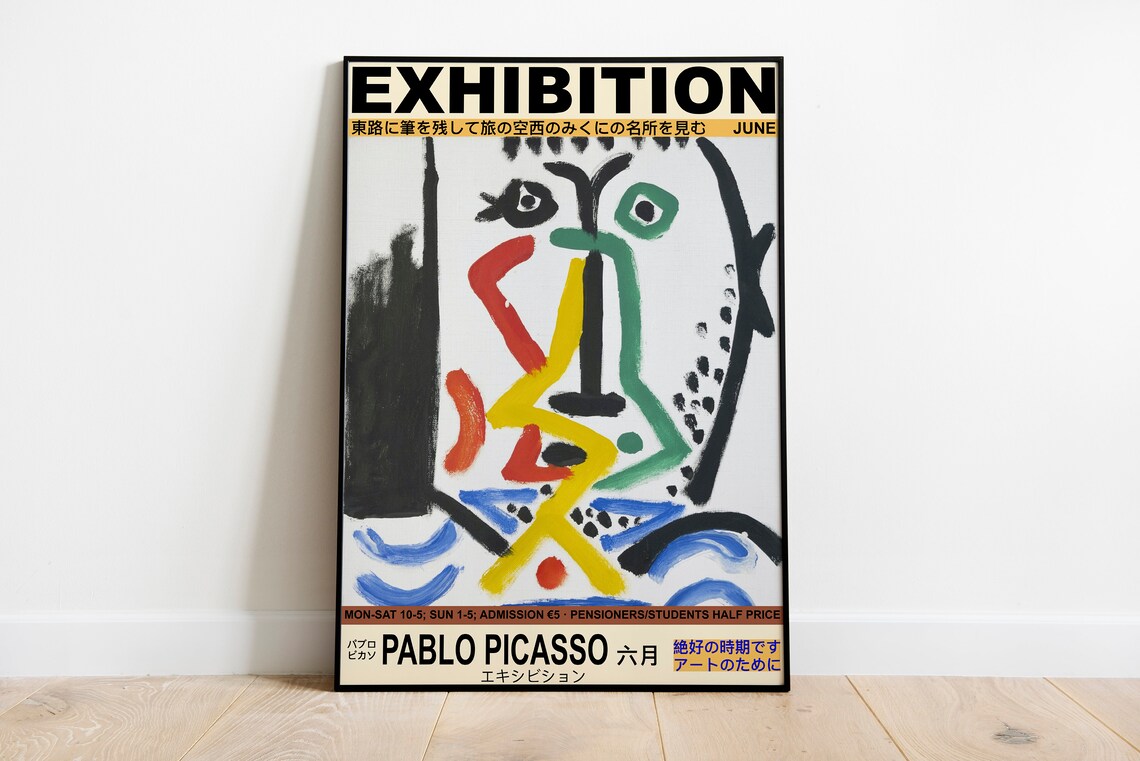 Pablo Picasso June Exhibition Colorful Abstract Face Gallery Poster