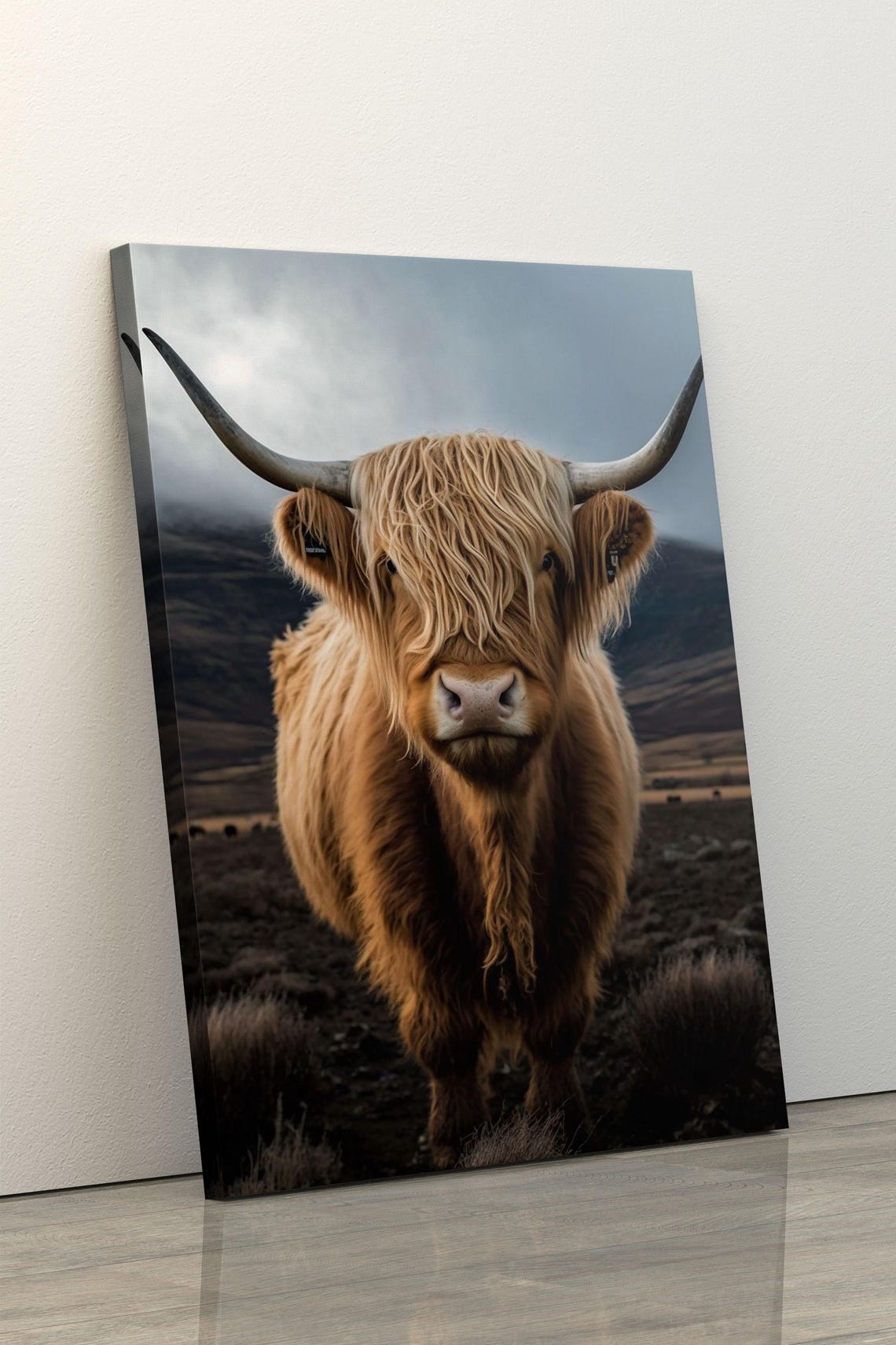 Highland Cow Standing In Scottish Highlands Landscape Framed Poster - Image 5