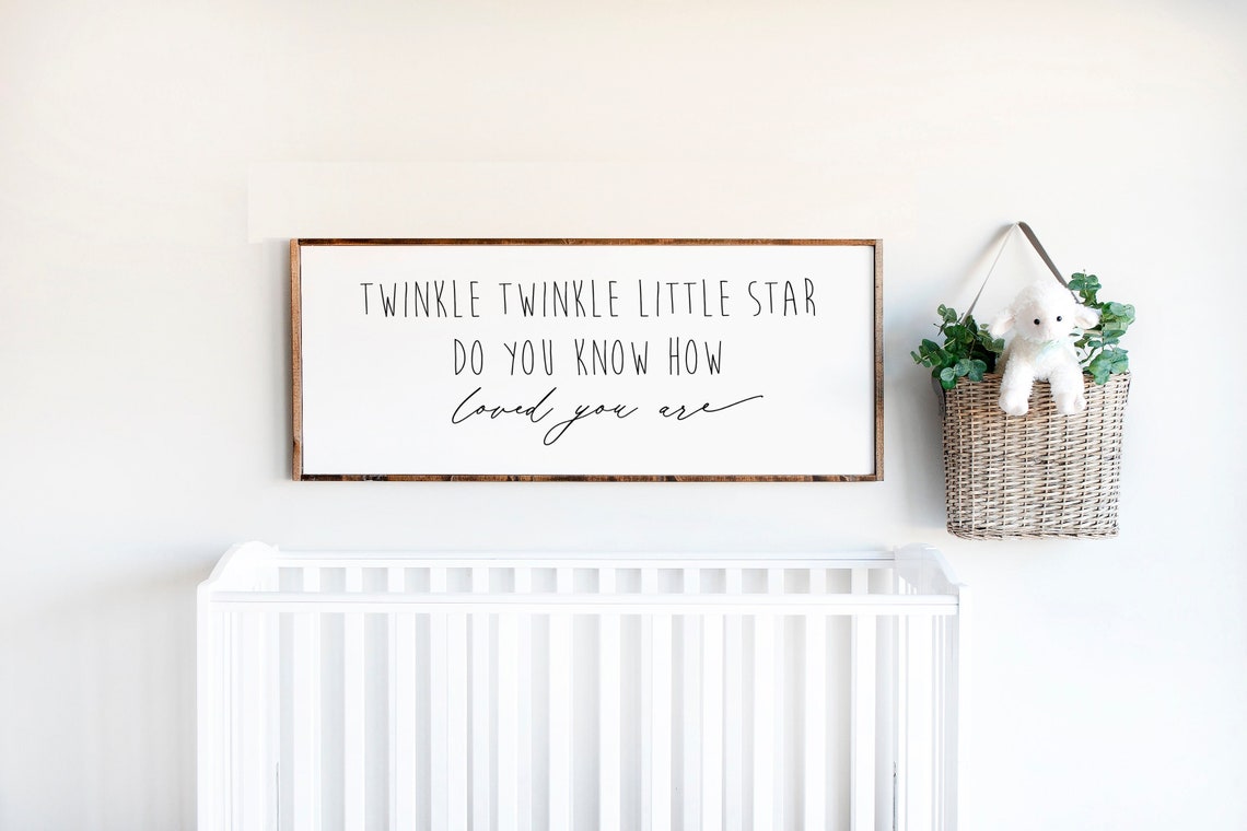Twinkle Twinkle Little Star Baby Shower Nursery Sign Nursery Room Decor Wall Art Nursery Rhyme Sign Crib Sign Toddler Bedroom Sign