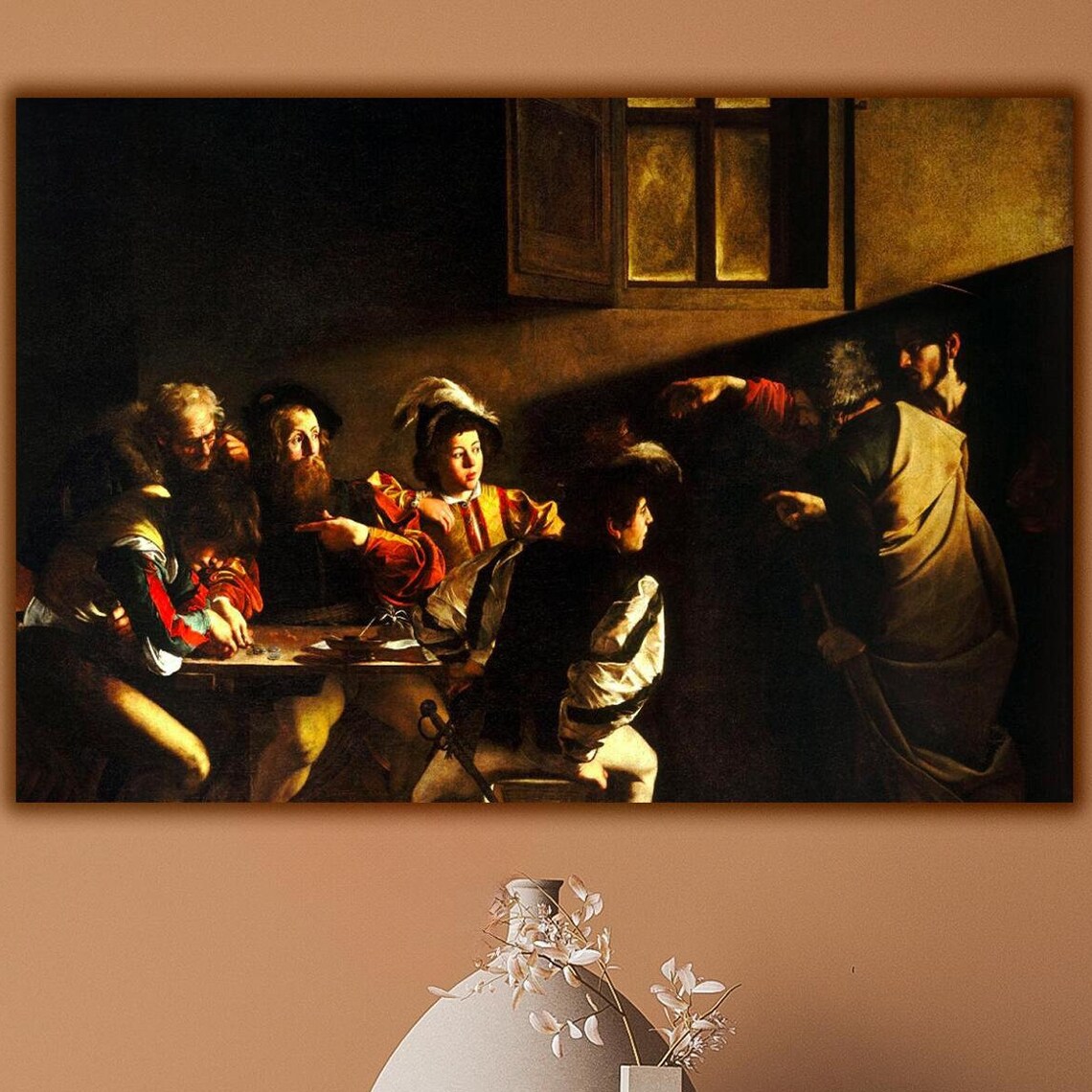 Caravaggio Calling Of Saint Matthew Baroque Dramatic Chiaroscuro Art Poster