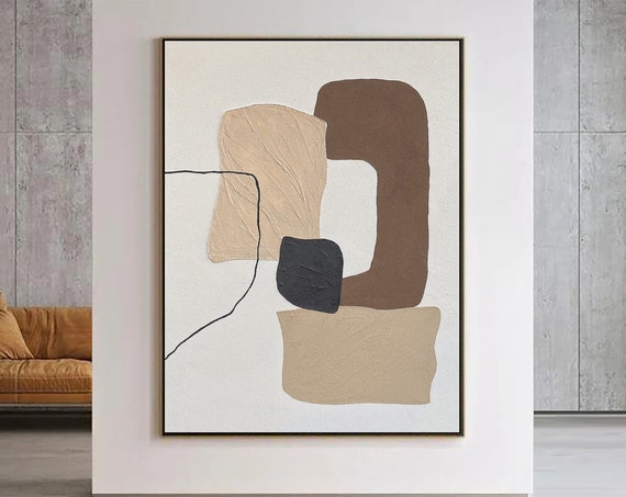 Beige And Brown 3d Textured Wall Art Abstract Painting On Minimalist Wall Art Decor 3d Textured Painting For Entrance Wall Decor Art