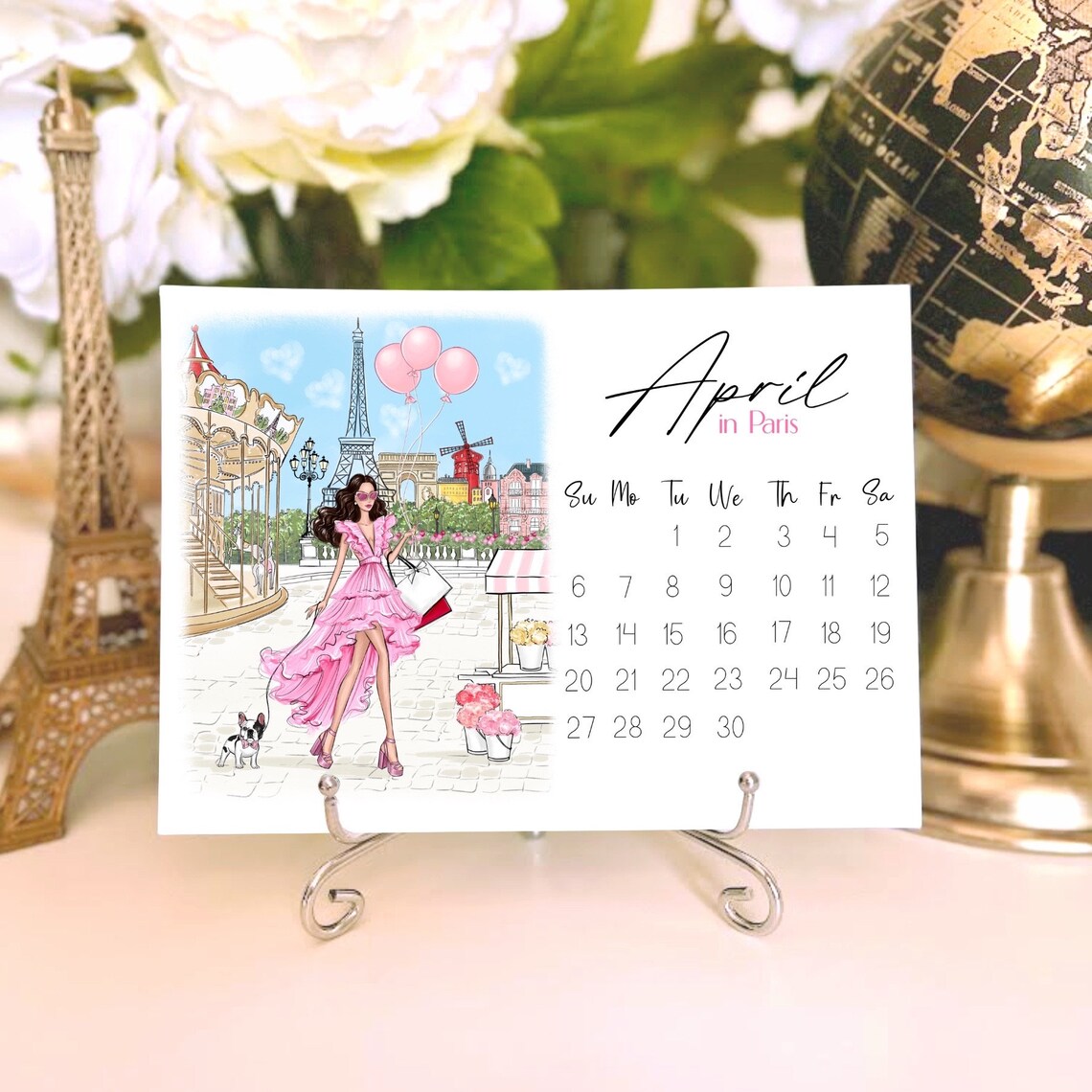 Travel Calendar 2025 Fashion Sketches Desk Calendar
