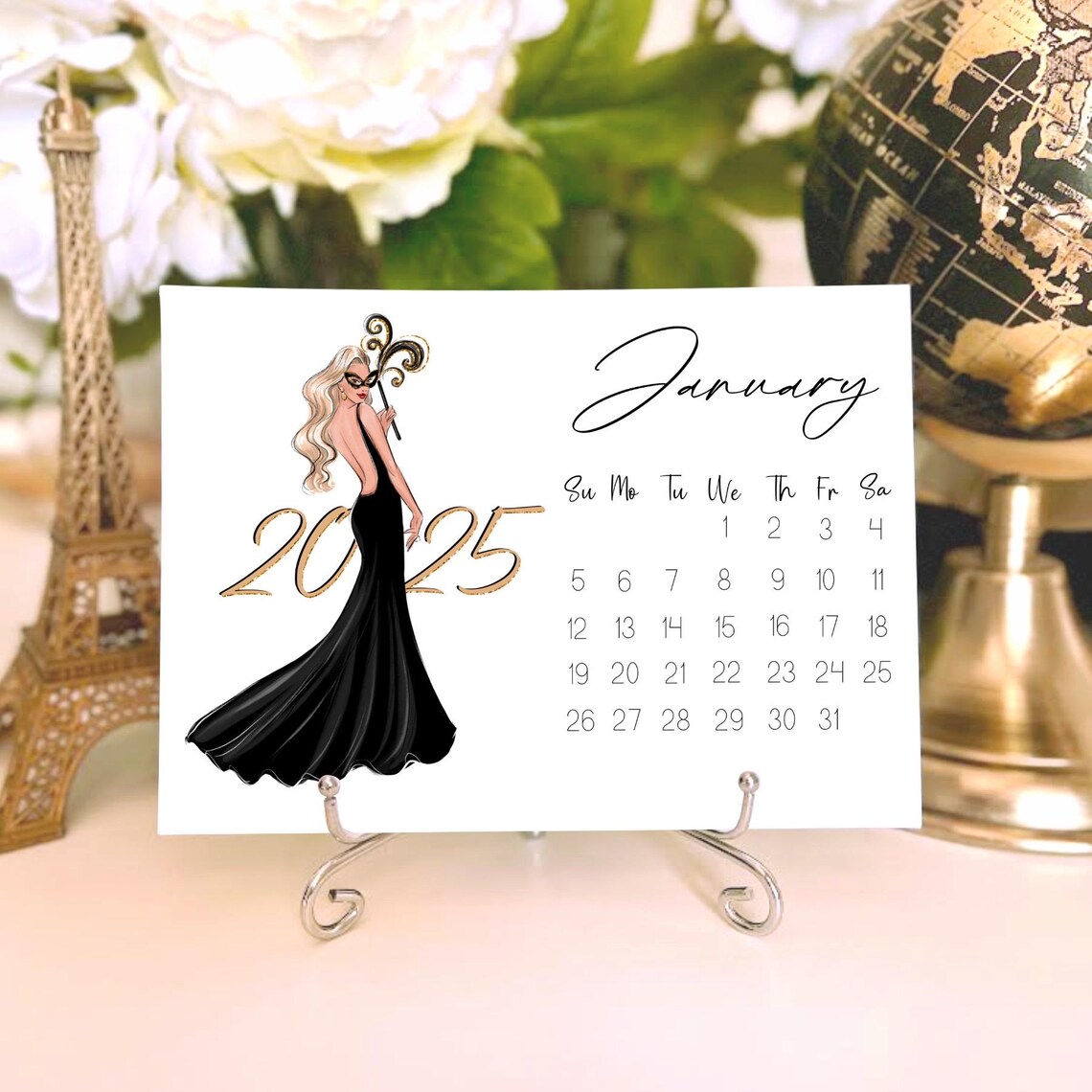 Fashion Illustration 2025 Desk Calendar, Mini Calendar - Image 5