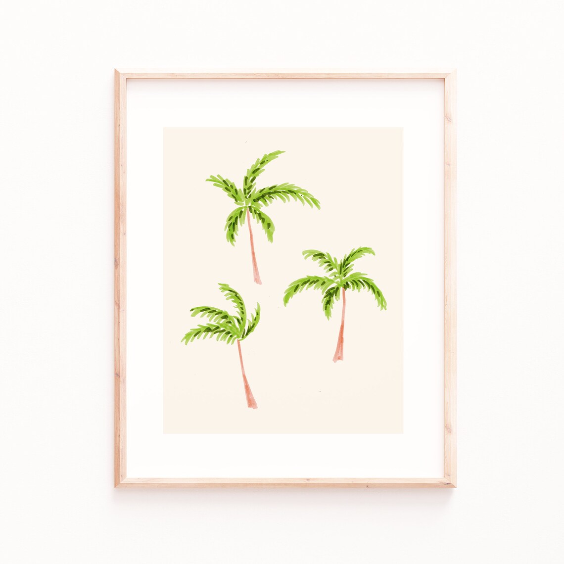 Palm Trees Neutral Tropical Art Print, Bohemian Decor
