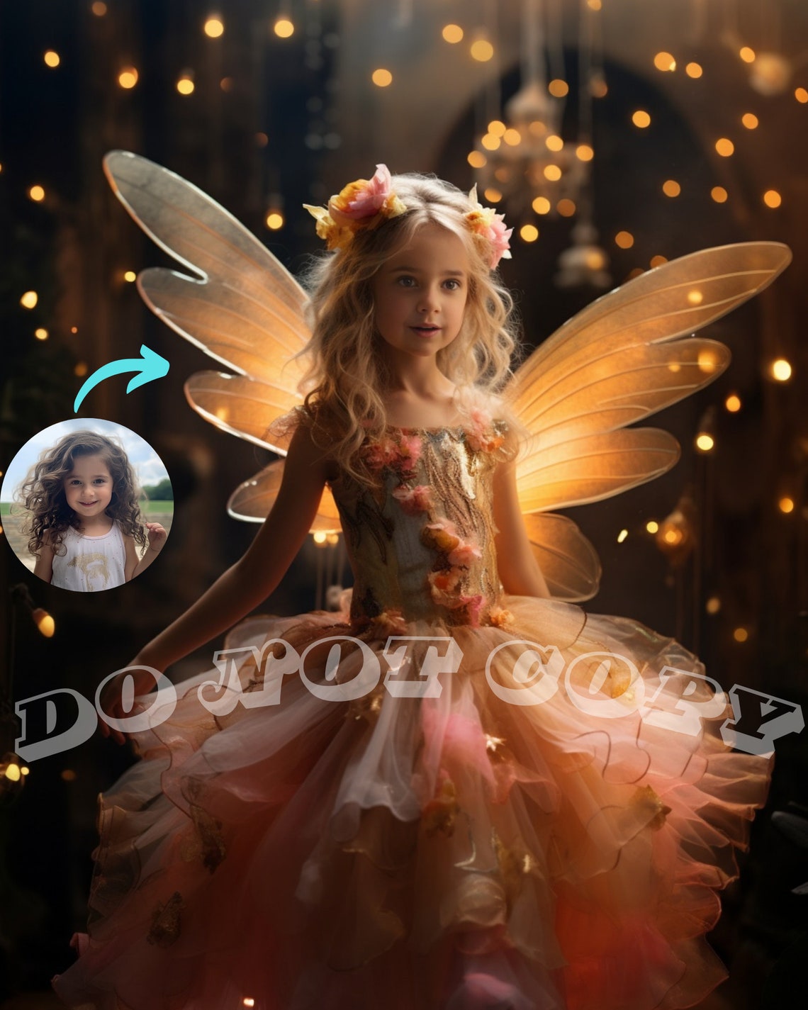 Custom Fairy Portrait Custom Princess Portrait Custom Portrait From Photo Royal Portrait Toddler Girls Portrait C180
