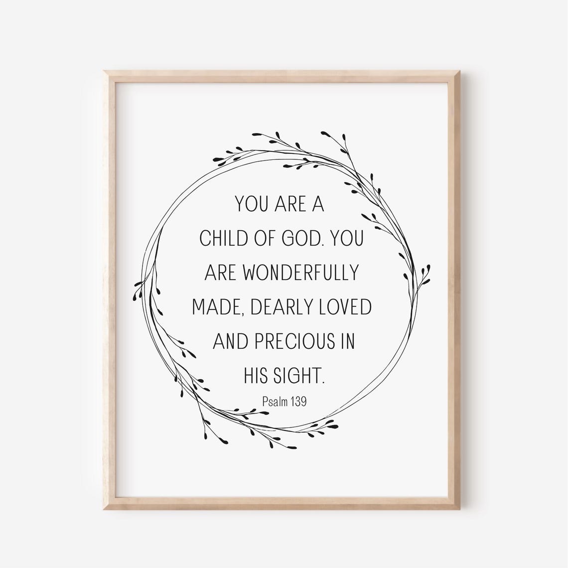 You Are A Child Of God Psalm 139 Nursery Scripture Wall Art Gift