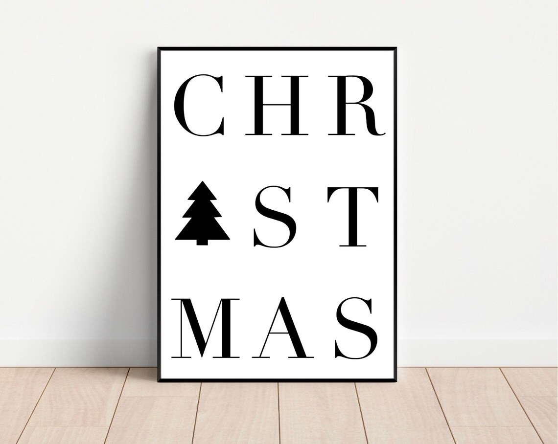 Ho Ho Ho Reindeer Christmas Poster, Modern Decor - Image 3