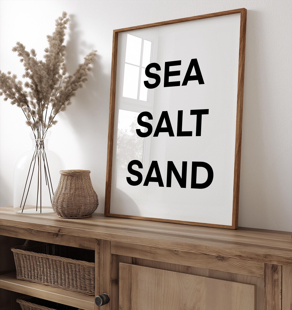 Sea Salt Sand Black And White Holiday Poster