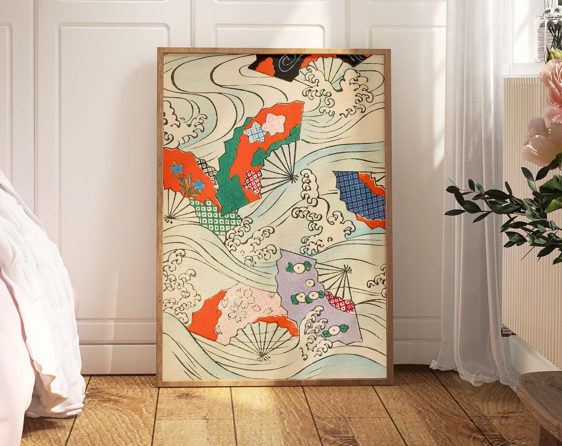 Korin Furuy Japanese Floral Ukiyo-E Poster
