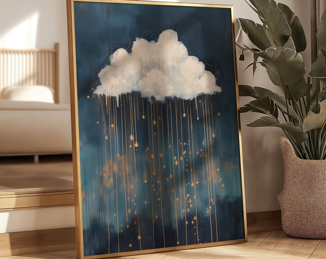 Moody Cloud Art Print, Vintage Dark Academia Night Sky - Image 4