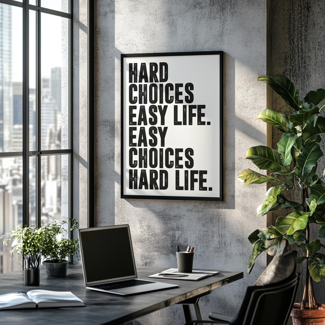 Hard Choices Easy Life, Minimalist Poster